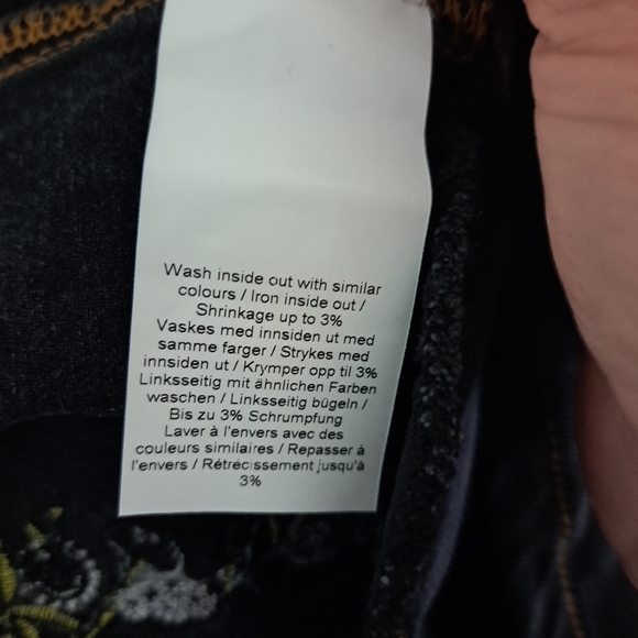 Ganni Embroidery Black Washed A-Line Mini Dress Size 38 - Picture 14 of 14